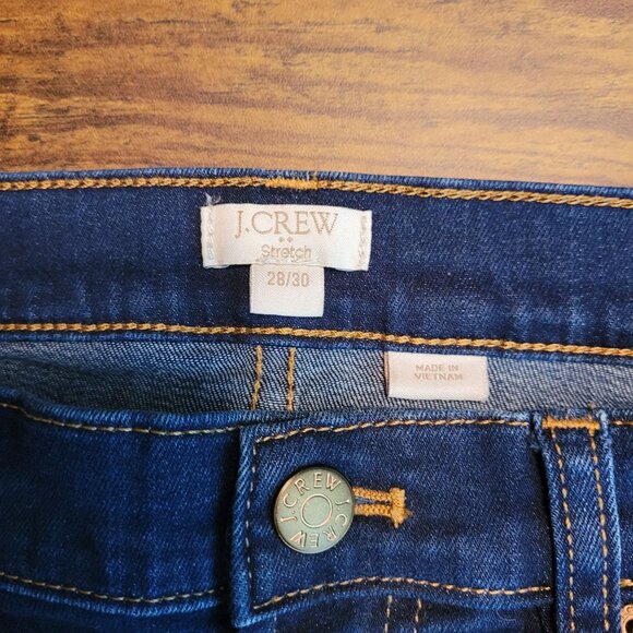 J Crew Jeans Size 28 Skinny Mid Rise Dark Light Wash Stretch Denim - Picture 3 of 10